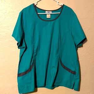 Blue and Gray scrub top